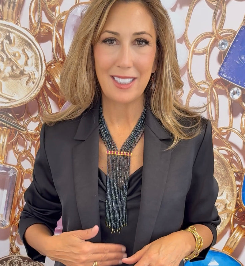 Spinel Ruby Fringe Necklace