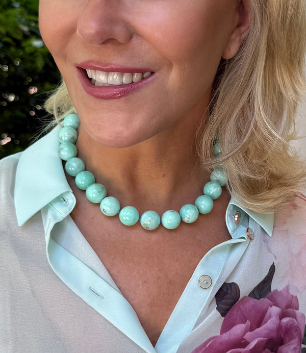 Chrysoprase Large Ball Necklace