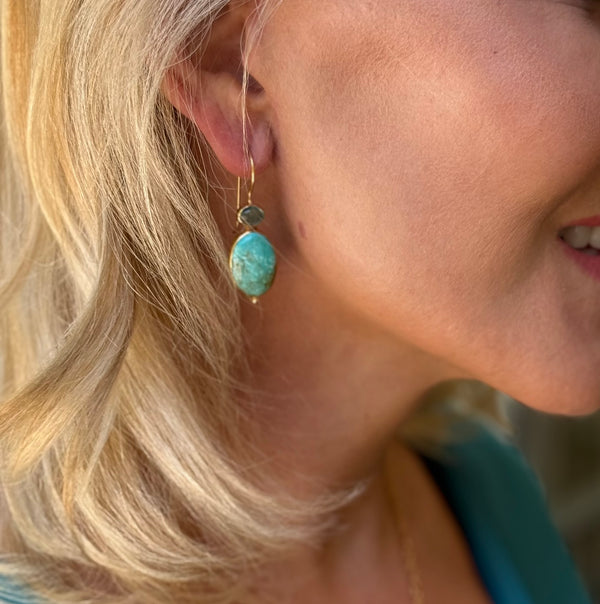 Turquoise Apatite Midi Earring