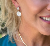 Floral Pearl and Moonstone Earring