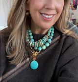 Natural Turquoise Jumbo Choker Necklace