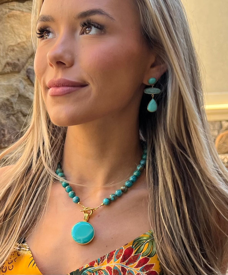 Triple Turquoise Earring