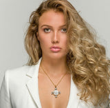 Pearl Topaz Cross Necklace