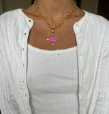 Nike Pink Sapphire Intaglio Necklace