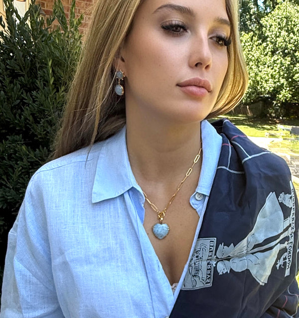 Aquamarine Heart Necklace
