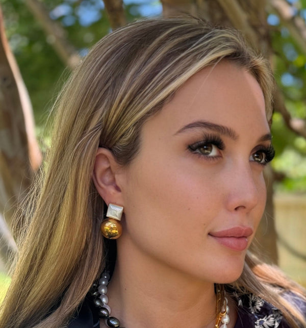 Pearl Ball Earring