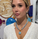 Aquamarine Pinwheel Necklace