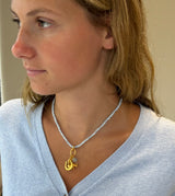 Blue Opal Charm Necklace