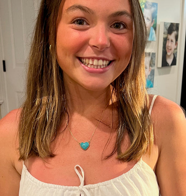 Petite Turquoise Heart Necklace