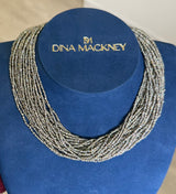 Khaki Seed Pearl Multi Necklace