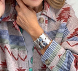 Sterling Silver Checkered Cuff