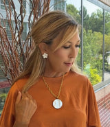 Mother of Pearl Disc Necklace