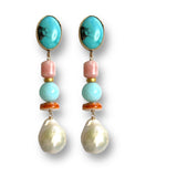 Turquoise Opal Linear Earring