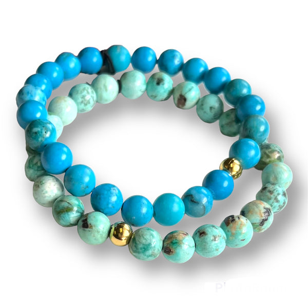 Turquoise Stretch Bracelets, 2 options