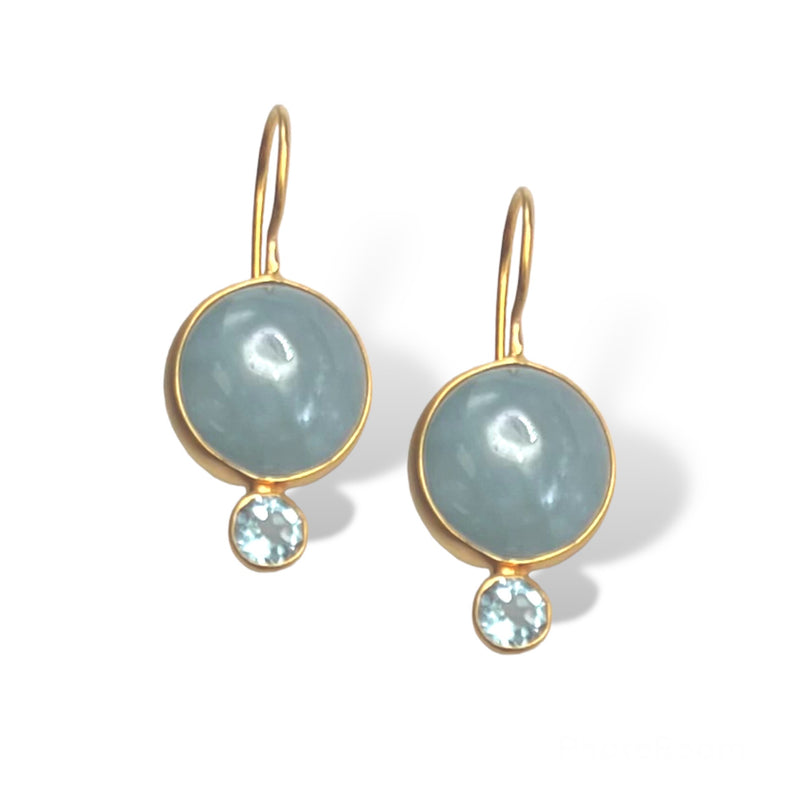 Aqua Blue Topaz Earring