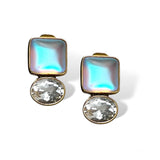 Luminite White Topaz Clip Earring