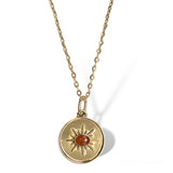 Starburst Coin Charm Necklace