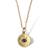 Starburst Coin Charm Necklace