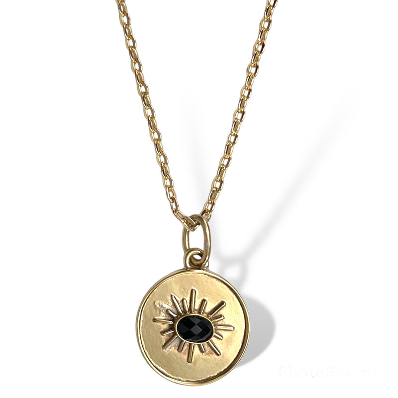 Starburst Coin Charm Necklace