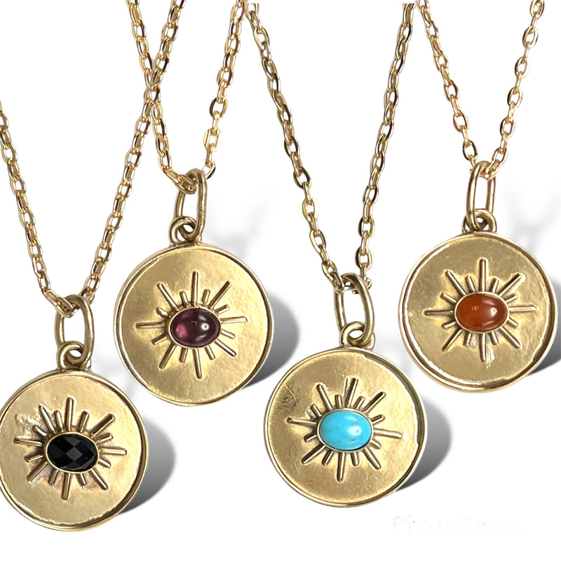 Starburst Coin Charm Necklace