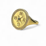 True North Compass Signet Ring