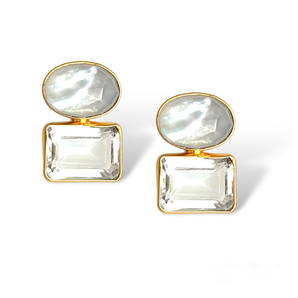 Pearl Doublet Topaz Earring