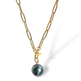 Ball and Chain Necklace,  2 Pearl options