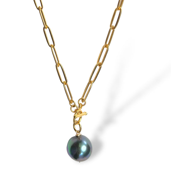 Ball and Chain Necklace,  2 Pearl options