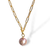 Ball and Chain Necklace,  2 Pearl options