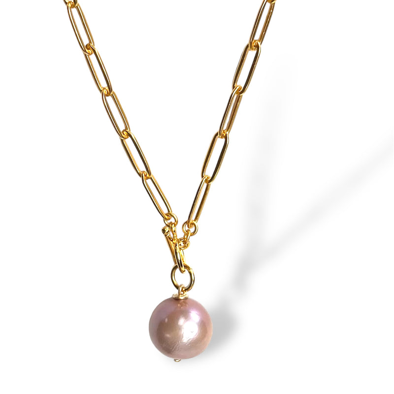 Ball and Chain Necklace,  2 Pearl options