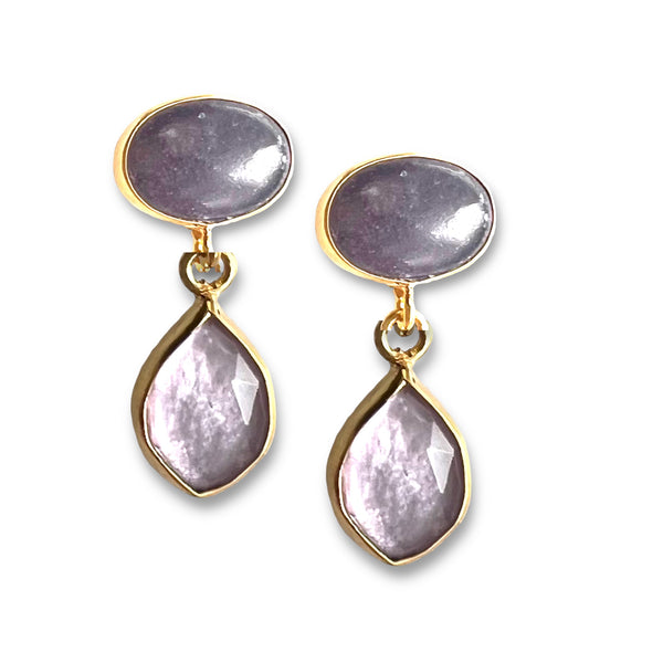 Purple Jade Doublet Earring