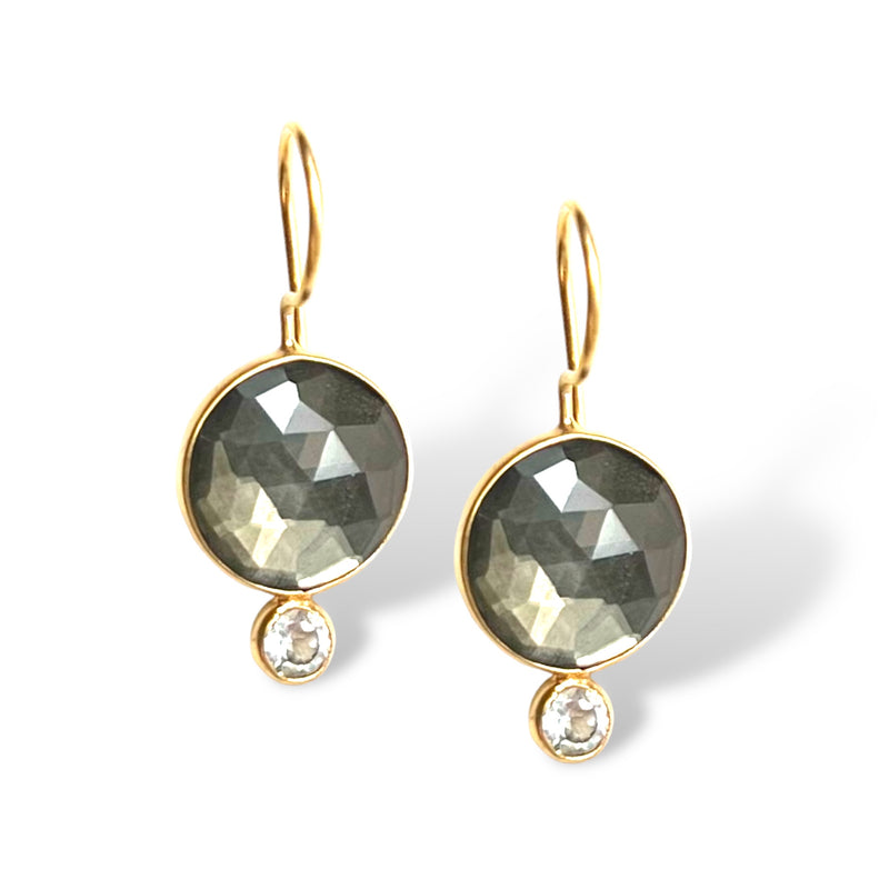 Pyrite Doublet Midi Earring