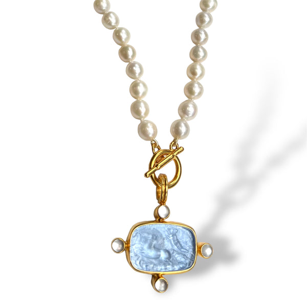 Pearl Intaglio Necklace