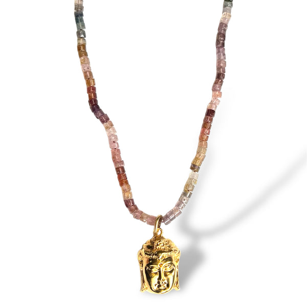 Tourmaline Buddha Necklace