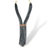 Hematite Ruby Fringe Necklace