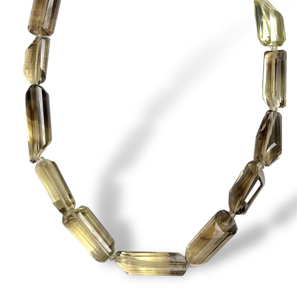 Bicolor Citrine and Quartz Necklace