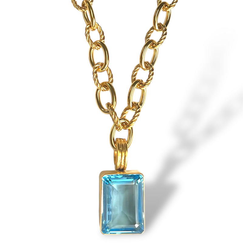 Emerald Cut Blue Topaz