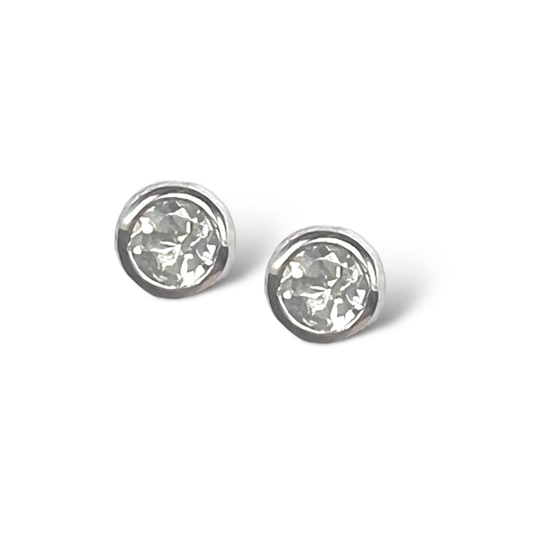 Sterling Topaz Stud Earring