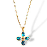 Blue Abalone Garnet Necklace