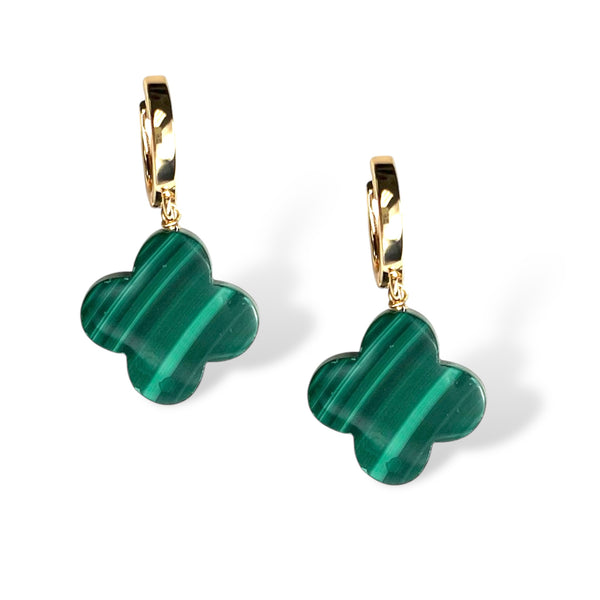 Malachite Clover Earring