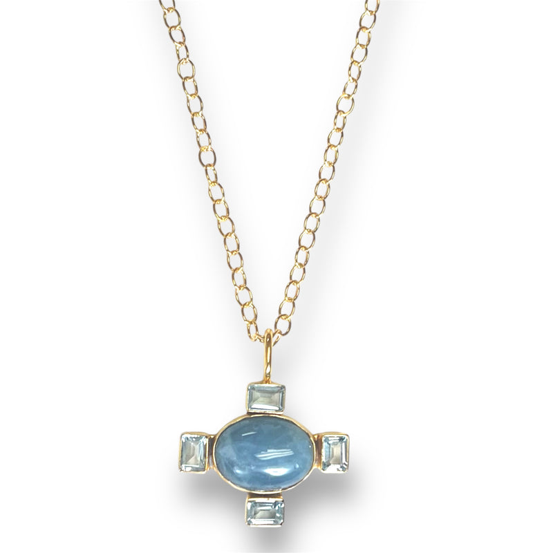 Aquamarine and Blue Topaz Petite Necklace