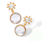 Double Pearl Pinwheel Earring