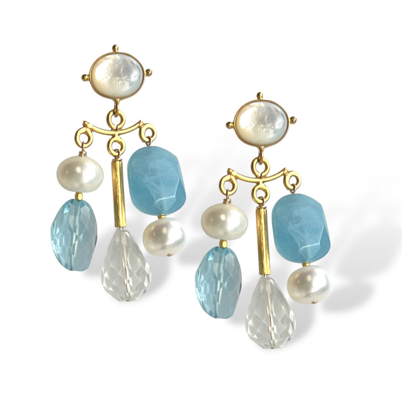 Chandelier Miro Earrings, 3 gemstones options