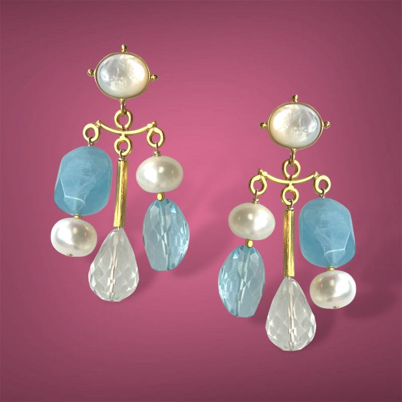 Chandelier Miro Earrings, 3 gemstones options