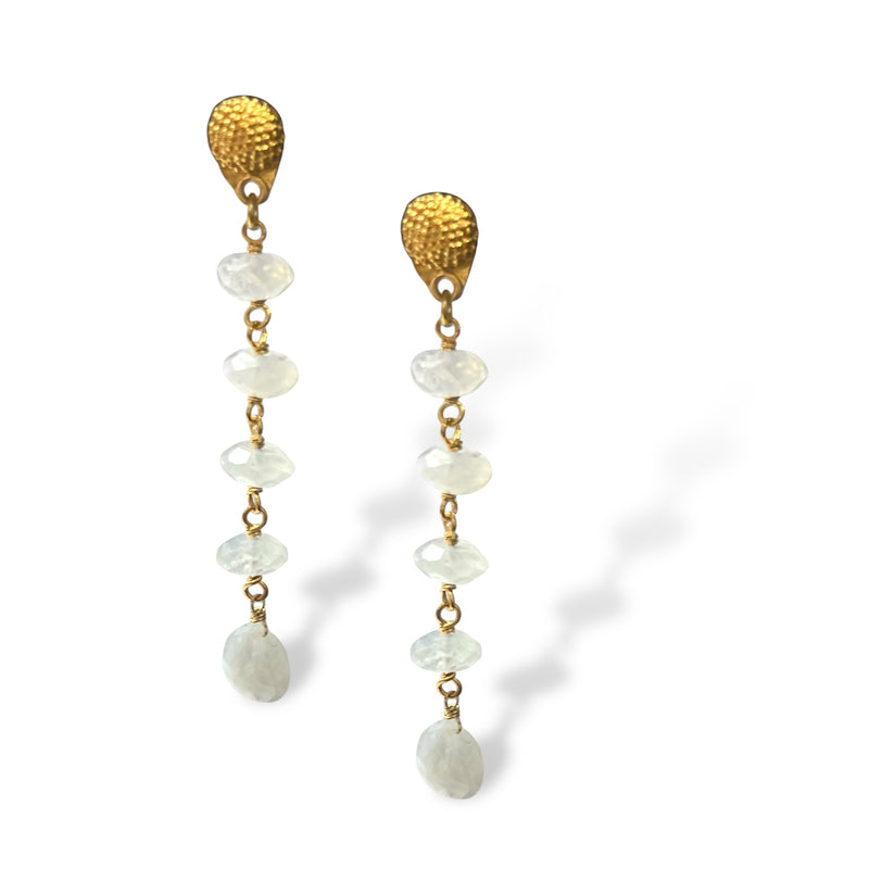 Rainbow Moonstone Linear Earring