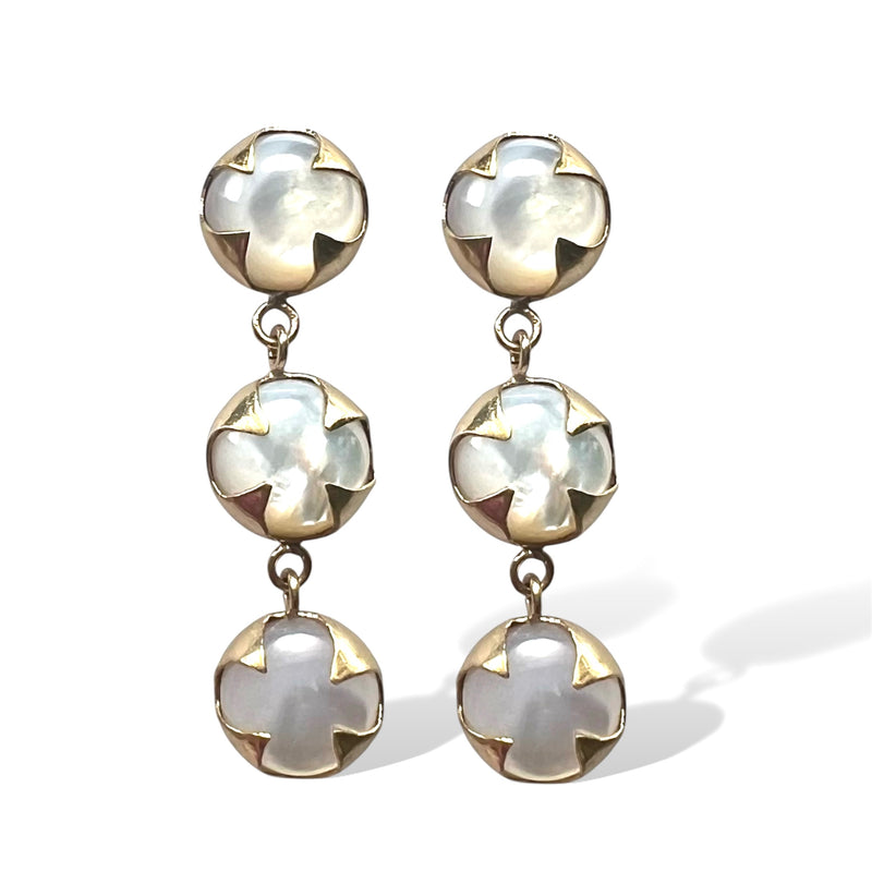 Triple Clover Pearl Earring