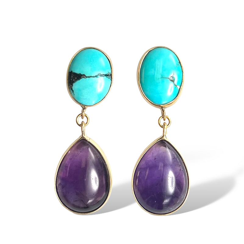 Turquoise Amethyst Earring