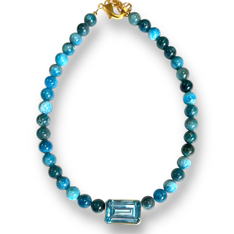 Blue Topaz and Apatite Necklace