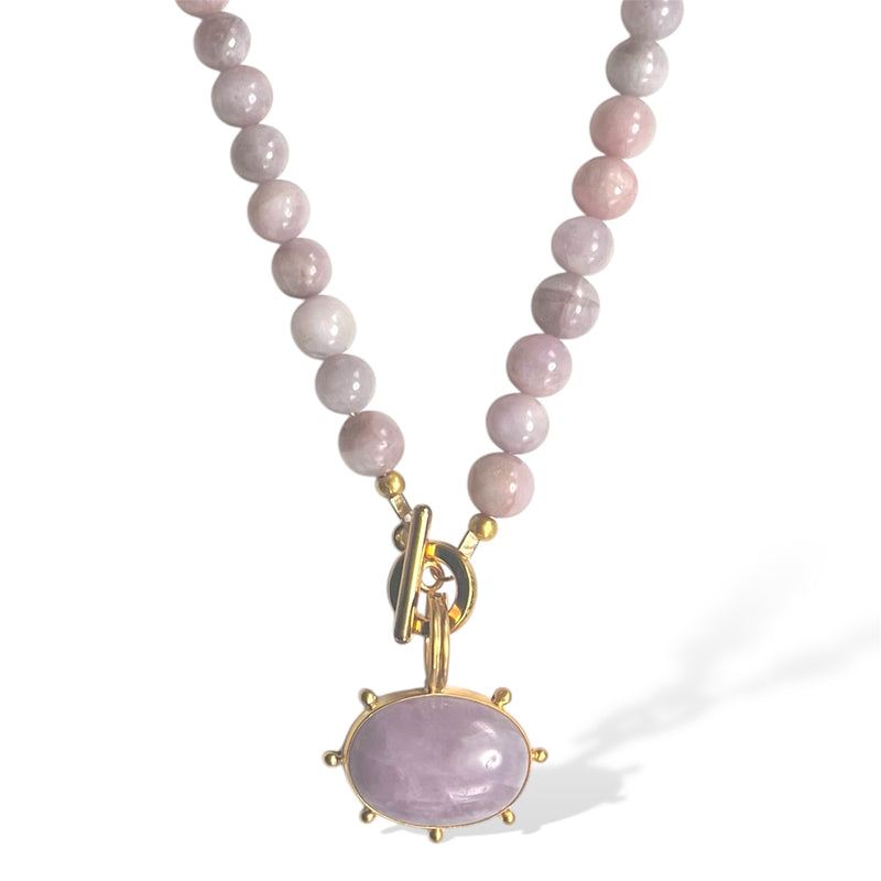 Kunzite Toggle Pendant Necklace