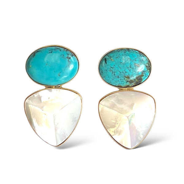 Turquoise Pyramid Earring